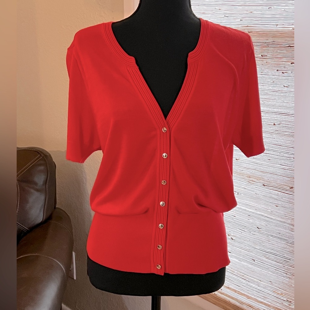 White House Black Market Coral Cardigan